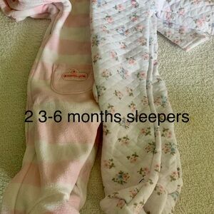Pink and Floral Baby Sleepers
